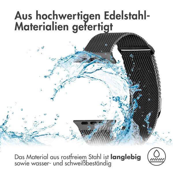 imoshion Mailändische Magnetarmband für die Apple Watch Series 1-9 / SE - 38/40/41 mm / Series 10 - 42 mm - Größe S - Schwarz