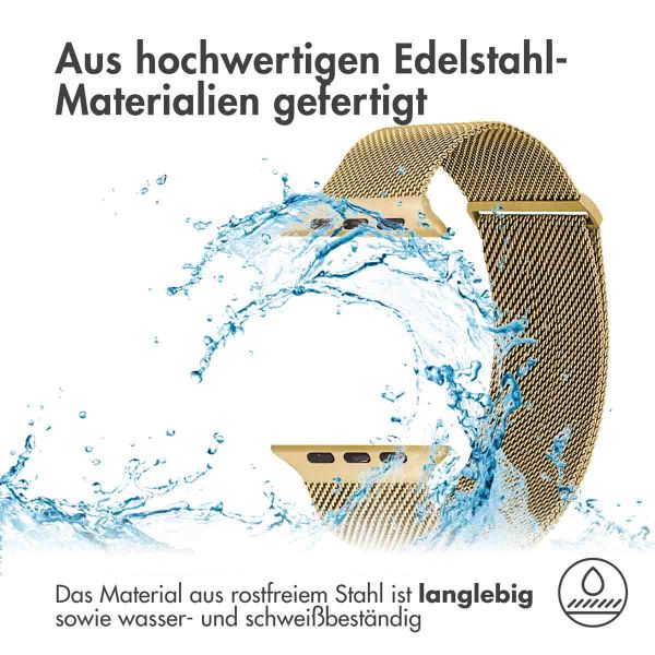 imoshion Mailändische Magnetarmband für die Apple Watch Series 1-9 / SE - 38/40/41 mm / Series 10 - 42 mm - Größe M - Gold