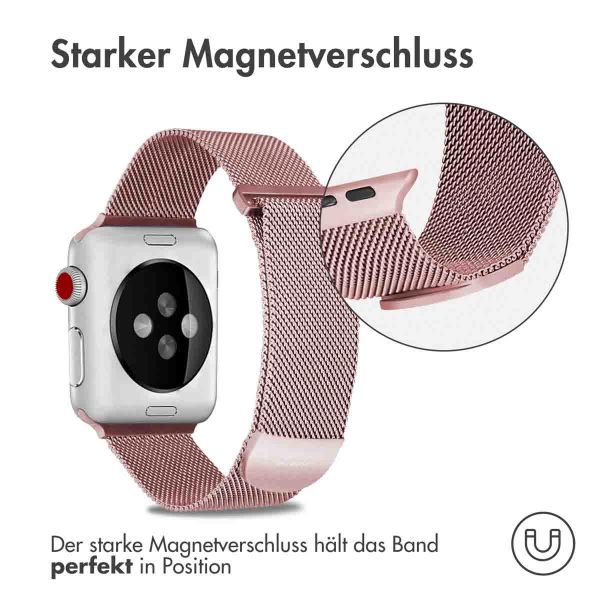 imoshion Mailändische Magnetarmband für die Apple Watch Series 1-9 / SE - 38/40/41 mm / Series 10 - 42 mm - Größe M - Rosa