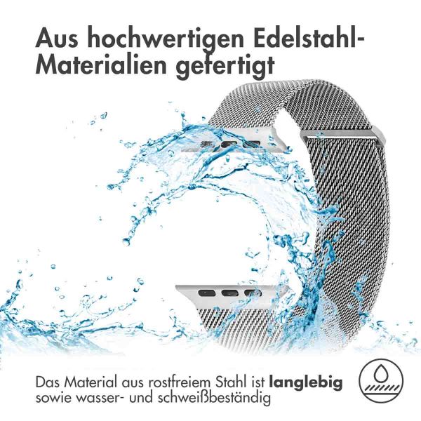 imoshion Mailändische Magnetarmband für die Apple Watch Series 1-9 / SE - 38/40/41 mm / Series 10 - 42 mm - Größe M - Silber