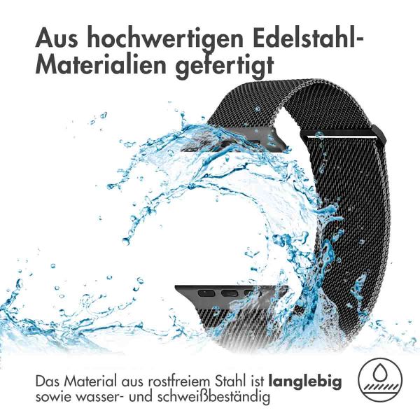 imoshion Mailändische Magnetarmband für die Apple Watch Series 1-9 / SE - 38/40/41 mm / Series 10 - 42 mm - Größe M - Schwarz