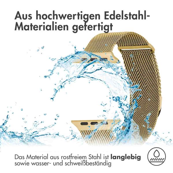 imoshion Mailändische Magnetarmband für die Apple Watch Series 1-10 / SE / Ultra (2) - 42/44/45/46/49 mm - Größe S - Gold