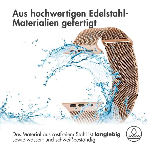 imoshion Mailändische Magnetarmband für die Apple Watch Series 1-10 / SE / Ultra (2) - 42/44/45/46/49 mm - Größe S - Rose Gold