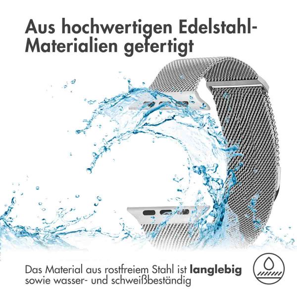 imoshion Mailändische Magnetarmband für die Apple Watch Series 1-10 / SE / Ultra (2) - 42/44/45/46/49 mm - Größe S - Silber