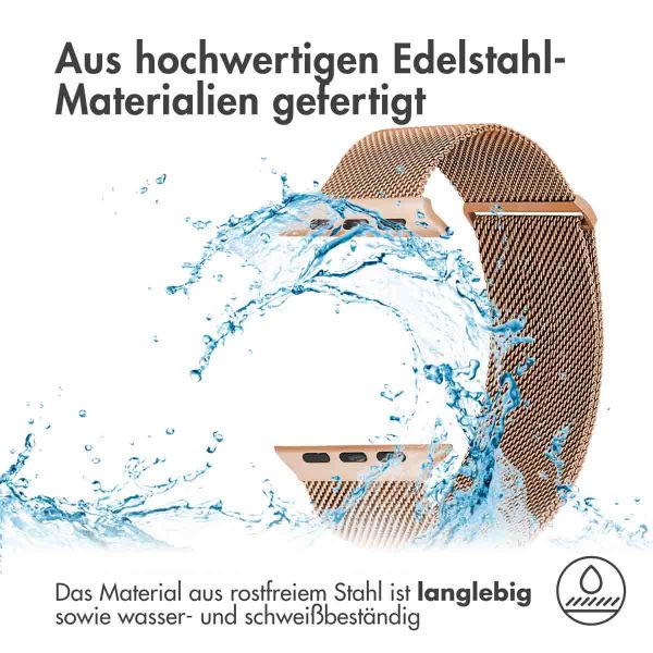 imoshion Mailändische Magnetarmband für die Apple Watch Series 1-10 / SE / Ultra (2) - 42/44/45/46/49 mm - Größe M - Rose Gold