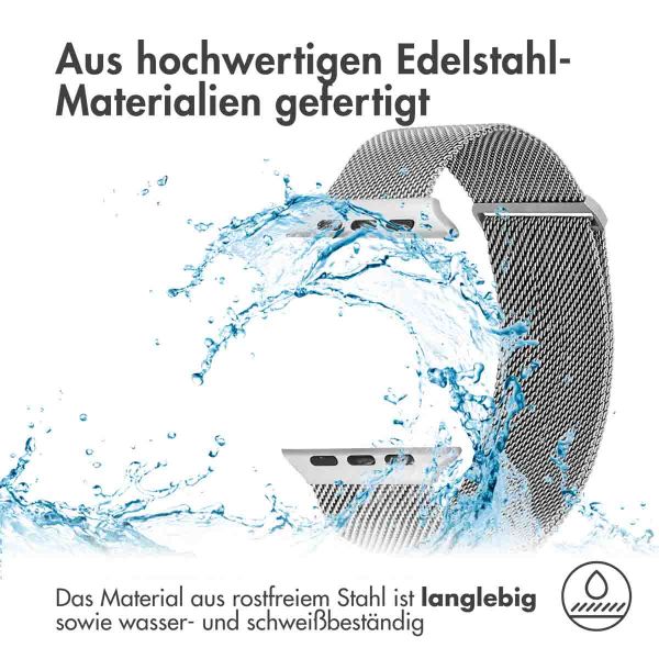 imoshion Mailändische Magnetarmband für die Apple Watch Series 1-10 / SE / Ultra (2) - 42/44/45/46/49 mm - Größe M - Silber