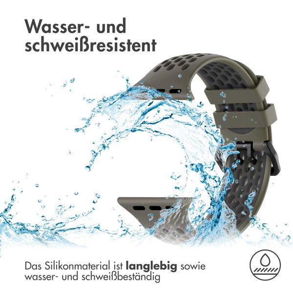 imoshion Silikonsportarmband Buckle für das Apple Watch Series 1-9 / SE - 38/40/41 mm / Series 10 - 42 mm - Grün / Schwarz