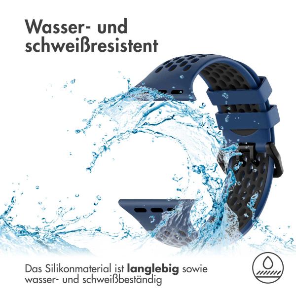 imoshion Silikonsportarmband Buckle für das Apple Watch Series 1-9 / SE - 38/40/41 mm / Series 10 - 42 mm - Blau / Schwarz