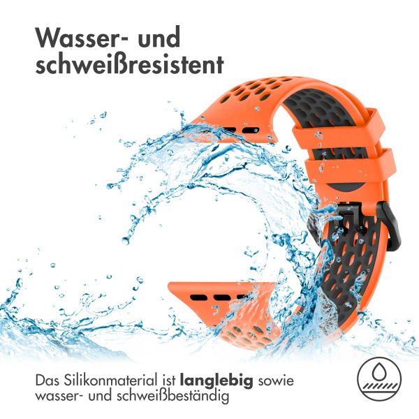 imoshion Silikonsportarmband Buckle für das Apple Watch Series 1-9 / SE - 38/40/41 mm / Series 10 - 42 mm - Orange / Schwarz