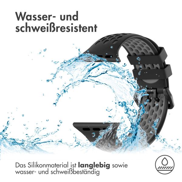 imoshion Silikonsportarmband Buckle für das Apple Watch Series 1-9 / SE - 38/40/41 mm / Series 10 - 42 mm - Schwarz / Grau