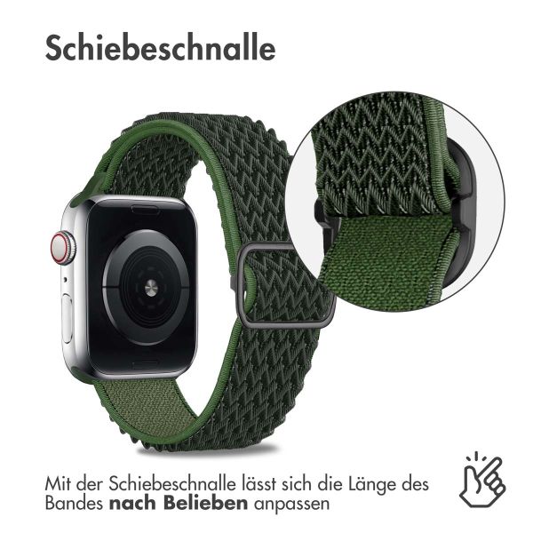 imoshion Elastische Nylonarmband für das Apple Watch Series 1-9 / SE - 38/40/41 mm / Series 10 - 42 mm - Dunkelgrün