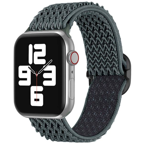 imoshion Elastische Nylonarmband für das Apple Watch Series 1-9 / SE - 38/40/41 mm / Series 10 - 42 mm - Dunkelgrau