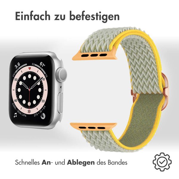 imoshion Elastische Nylonarmband für das Apple Watch Series 1-9 / SE - 38/40/41 mm / Series 10 - 42 mm - Hellgrün