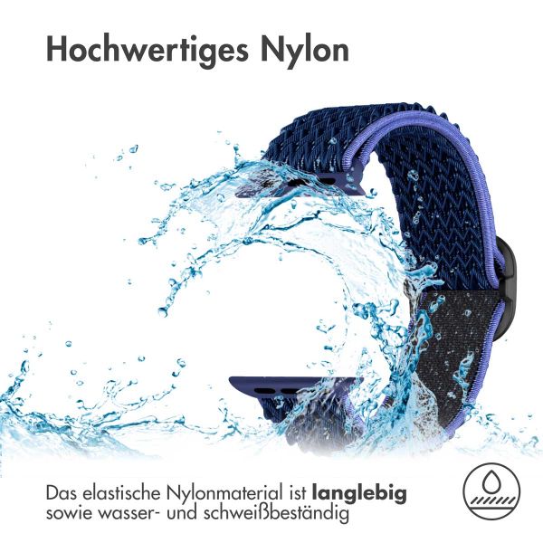 imoshion Elastische Nylonarmband für das Apple Watch Series 1-9 / SE - 38/40/41 mm / Series 10 - 42 mm - Dunkelblau