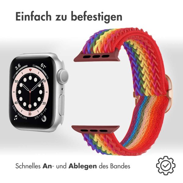 imoshion Elastische Nylonarmband für das Apple Watch Series 1-9 / SE - 38/40/41 mm / Series 10 - 42 mm - Rainbow