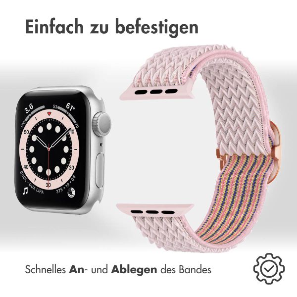 imoshion Elastische Nylonarmband für das Apple Watch Series 1-9 / SE - 38/40/41 mm / Series 10 - 42 mm - Rosa