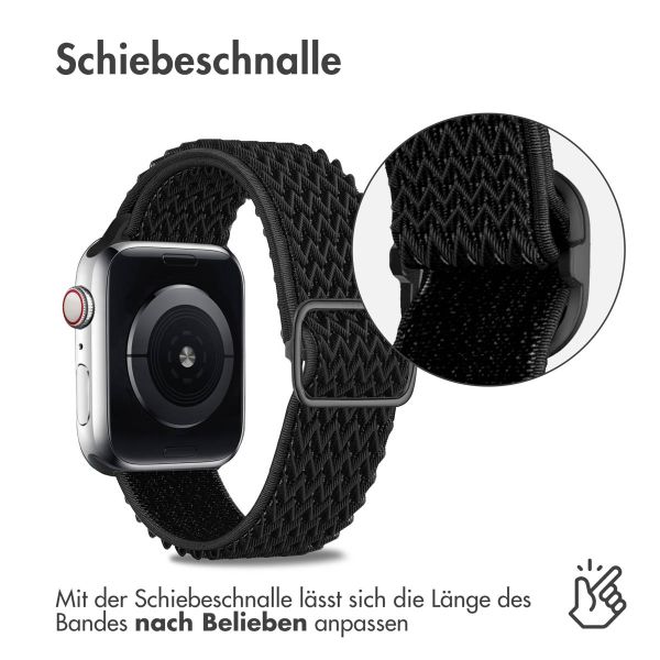 imoshion Elastische Nylonarmband für das Apple Watch Series 1-9 / SE - 38/40/41 mm / Series 10 - 42 mm - Schwarz