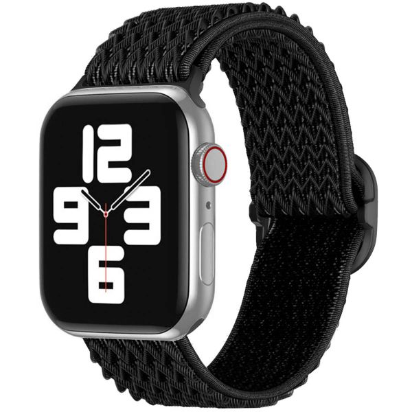 imoshion Elastische Nylonarmband für das Apple Watch Series 1-9 / SE - 38/40/41 mm / Series 10 - 42 mm - Schwarz