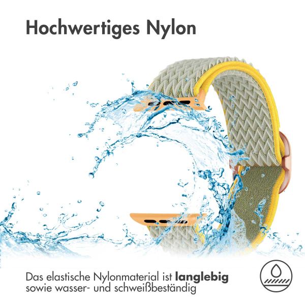 imoshion Elastische Nylonarmband für das Apple Watch Series 1-10 / SE / Ultra (2) - 42/44/45/46/49 mm - Hellgrün