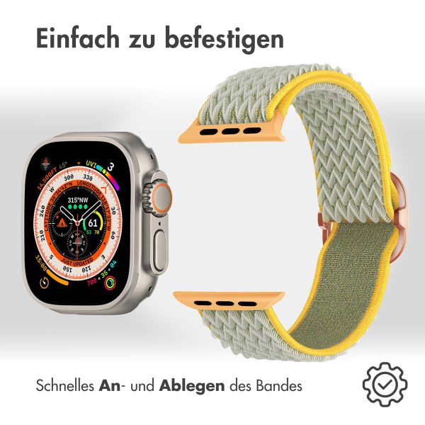 imoshion Elastische Nylonarmband für das Apple Watch Series 1-10 / SE / Ultra (2) - 42/44/45/46/49 mm - Hellgrün