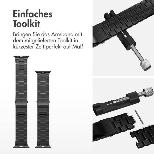 imoshion Edelstahlarmband für das Apple Watch Series 1-9 / SE - 38/40/41 mm / Series 10 - 42 mm - Schwarz