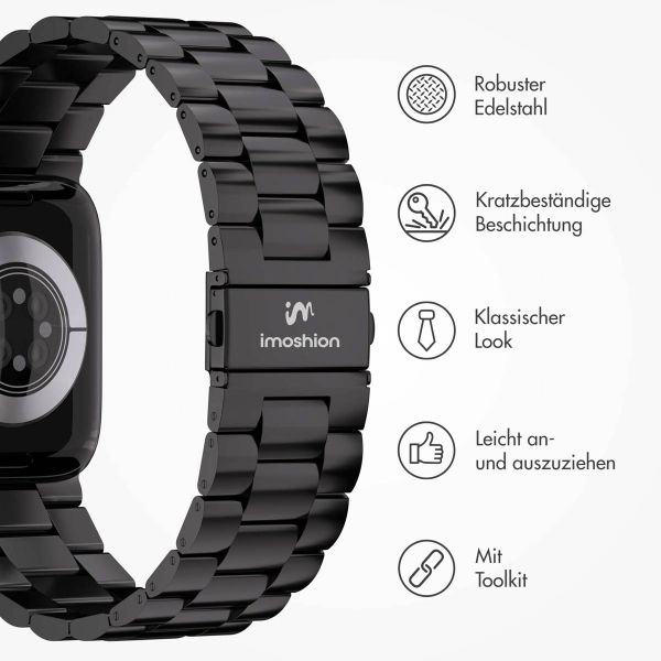 imoshion Edelstahlarmband für das Apple Watch Series 1-9 / SE - 38/40/41 mm / Series 10 - 42 mm - Schwarz