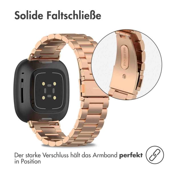 imoshion Edelstahlarmband für das Fitbit Versa 4 / 3 / Sense (2) - Rose Gold