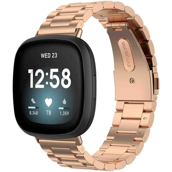 imoshion Edelstahlarmband für das Fitbit Versa 4 / 3 / Sense (2) - Rose Gold