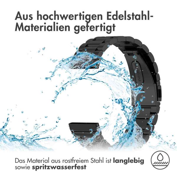 imoshion Edelstahlarmband für das Fitbit Versa 4 / 3 / Sense (2) - Schwarz