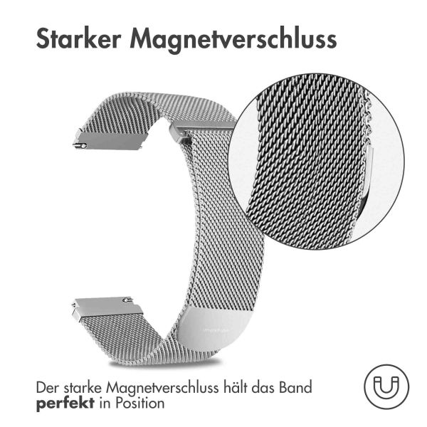 imoshion Mailändische Magnetarmband - 20-mm-Universalanschluss - Größe S - Silber