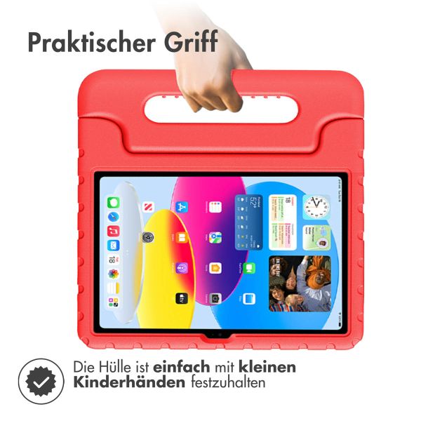 imoshion Schutzhülle mit Handgriff kindersicher für das iPad 10 (2022) 10.9 Zoll - Rot