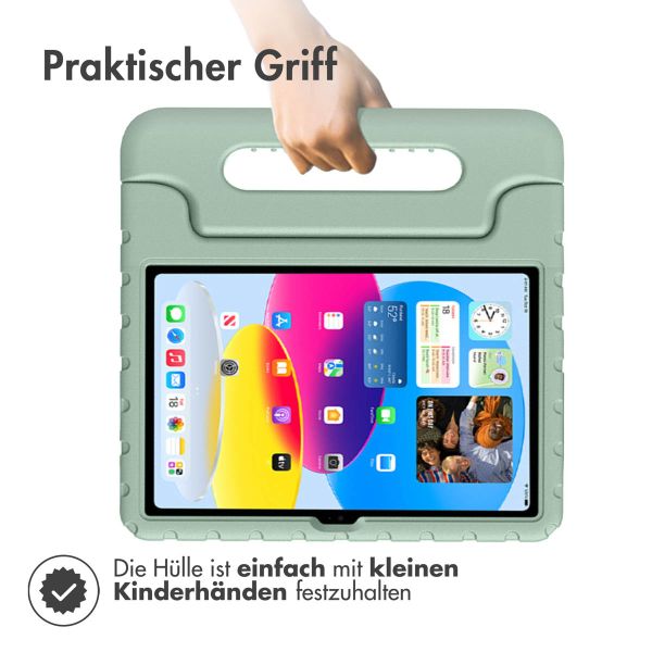 imoshion Schutzhülle mit Handgriff kindersicher für das iPad 10 (2022) 10.9 Zoll - Olive Green