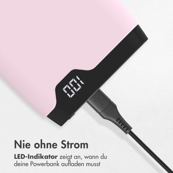 imoshion Powerbank - 10.000 mAh - Schnelles Aufladen und Power Delivery - Rosa