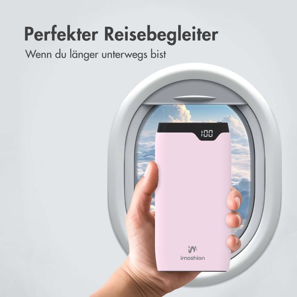 imoshion Powerbank - 10.000 mAh - Schnelles Aufladen und Power Delivery - Rosa