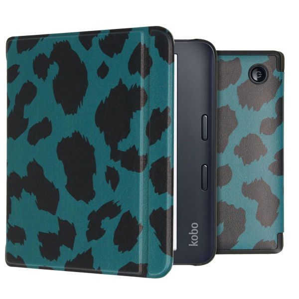 imoshion Design Slim Hard Sleepcover mit Stand für das Kobo Libra 2 / Tolino Vision 6 - Green Panther