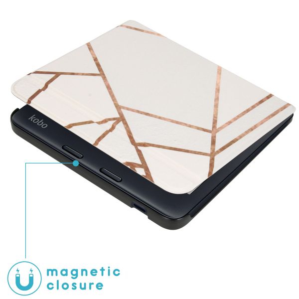 imoshion Design Slim Hard Sleepcover mit Stand für das Kobo Libra 2 / Tolino Vision 6 - White Graphic