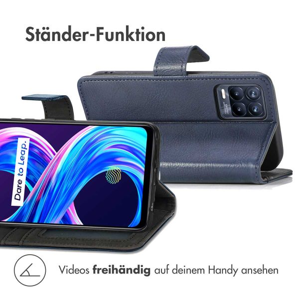 imoshion Luxuriöse Klapphülle für das Realme 8 (Pro) - Dunkelblau