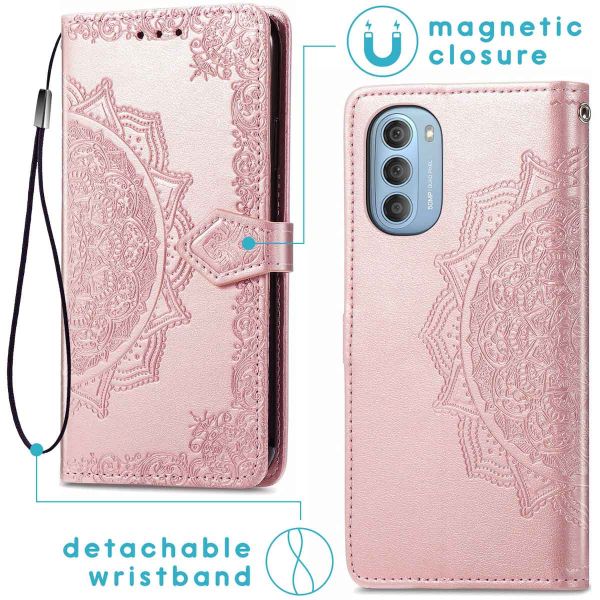 imoshion Mandala Klapphülle für das Motorola Moto G51 - Rose Gold