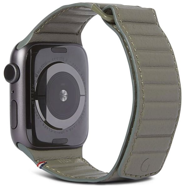 Decoded Magnet Strap echtes Lederband für Apple Watch Series 1-9 / SE - 38/40/41 mm / Series 10 - 42 mm - Olive