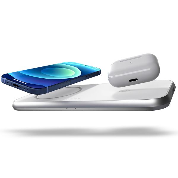 Zens Aluminium 3-in-1 Wireless Charger - Kabelloses Ladegerät für iPhone, AirPods und iPad - Geeignet für MagSafe - Power Delivery - 45 Watt 