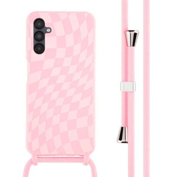 imoshion Silikonhülle design mit Band für das Samsung Galaxy A14 (5G/4G) - Retro Pink