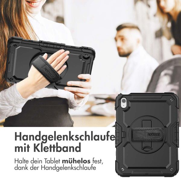 Accezz ﻿Robustes Back Cover mit Schultergurt für das iPad 10 (2022) 10.9 Zoll - Schwarz