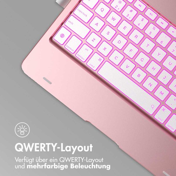 Accezz 360 Slim Keyboard Bookcase QWERTY für das iPad 10.2 Zoll (2019/2020/2021) / Air 5 (2022) / Air 4 (2020) / iPad Pro 10.5 (2017) - Rose Gold