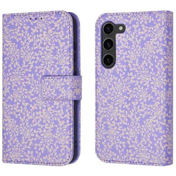 imoshion ﻿Design Klapphülle für das Samsung Galaxy S23 - Purple White Flowers