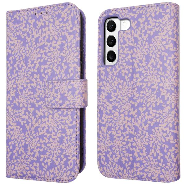 imoshion ﻿Design Klapphülle für das Samsung Galaxy S22 - Purple White Flowers