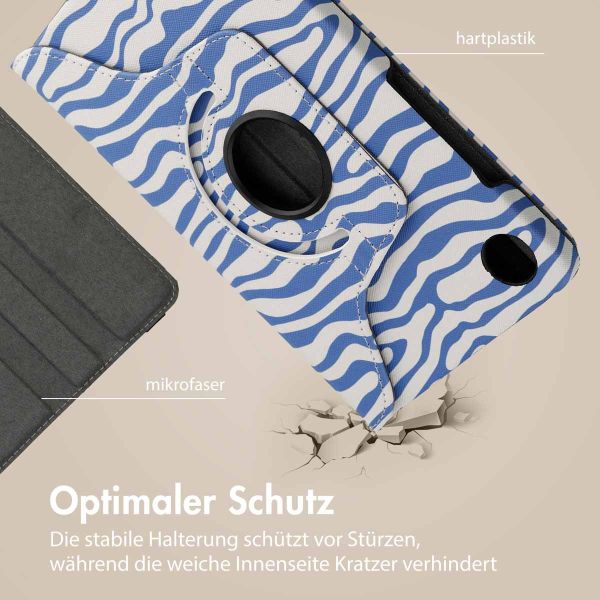 imoshion 360° drehbare Design Klapphülle für das Samsung Galaxy Tab A9 8.7 Zoll - White Blue Stripes