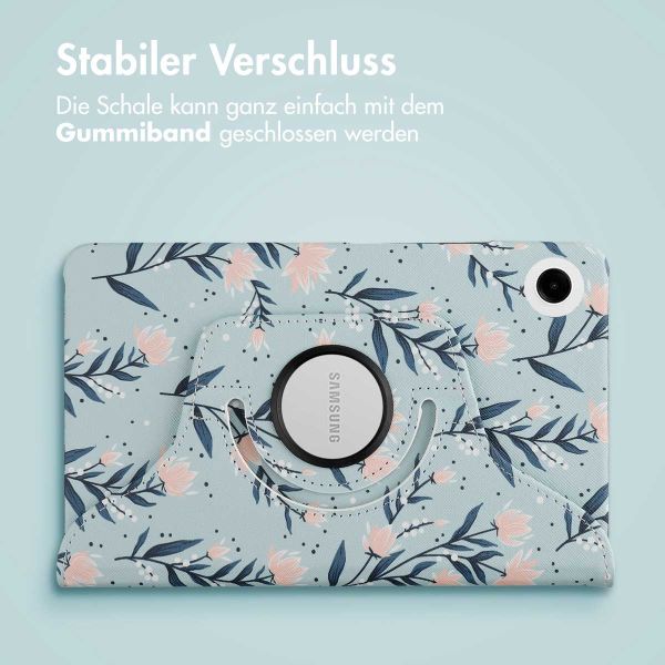 imoshion 360° drehbare Design Klapphülle für das Samsung Galaxy Tab A9 8.7 Zoll - Flowers