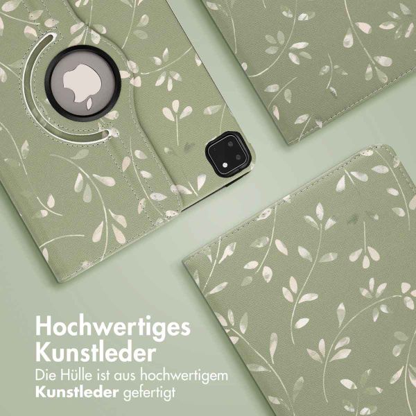 imoshion 360° drehbare Design Klapphülle für das iPad Pro 11 (2018 - 2022) - Green Flowers