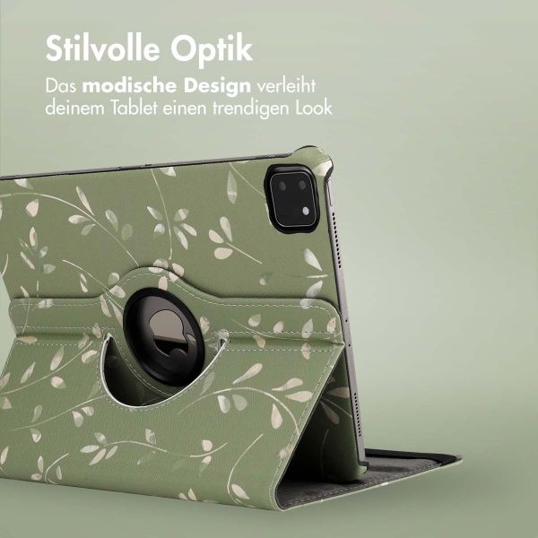 imoshion 360° drehbare Design Klapphülle für das iPad Pro 11 (2018 - 2022) - Green Flowers