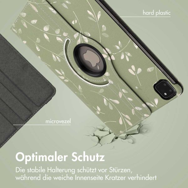 imoshion 360° drehbare Design Klapphülle für das iPad Pro 11 (2018 - 2022) - Green Flowers